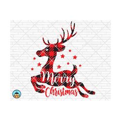 merry christmas deer svg, christmas deer svg, plaid deer svg, christmas svg files, christmas svg for shirts, christmas cricut svg silhouette