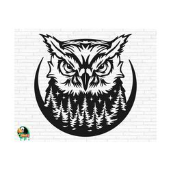 owl svg, forest owl svg, forest animal svg, outdoor svg, wildlife svg, owl clipart svg, wise owl svg, cut files, cricut, png, svg