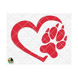 dog paw heart svg, dog lovers svg, dog paw heart cut files, cricut, silhouette, png, svg, eps, dxf