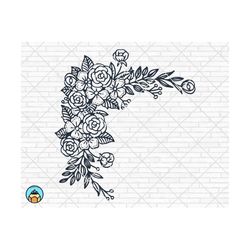 flowers frame svg cut file, daisy flower svg, floral frame svg png, floral border svg png, floral ornament svg png, wedding frame svg