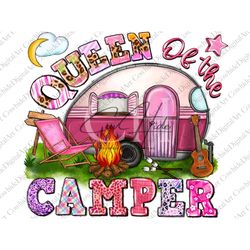 queen of the camper png, camping png, camper sublimation design, caravan camp clipart, western caravan,camping, camp lif