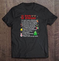 12 days of nursing 12 call lights blinking christmas2 tshirt