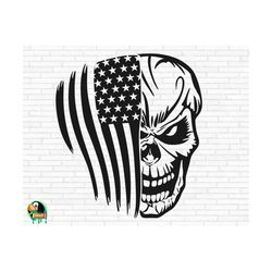 usa skull flag svg, skull flag svg, patriotic skull svg, american skull flag cut files, cricut, silhouette, png, svg, eps, dxf