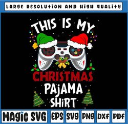 this is my christmas pajama san-ta hat gamer video games png, san-ta hat gamer video christmas pj png - game lover xmas