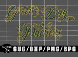 green bay packers script-layered digital downloads for cricut, silhouette etc.. svg| eps| dxf| png| files