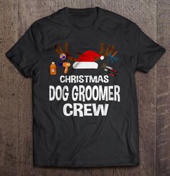 christmas dog groomer crew tshirt