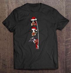 cow santa hat christmas tshirt