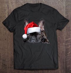 cute french bulldog santa hat christmas gift top