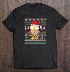 cute owl santa hat christmas lights tshirt