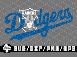 dodgers & raiders -layered digital downloads for cricut, silhouette etc.. svg| eps| dxf| png| files