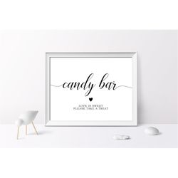 wedding candy bar sign, editable, printable template, modern love is sweet sign, calligraphy, simple minimal shower, ins