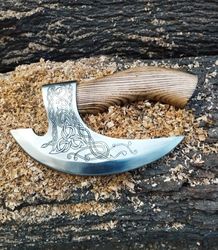 christmas gift handmade carbon steel pizza cutter viking hatchet tomahawk hunting axe