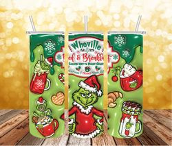 3d the grinch christmas 20 oz skinny tumbler png, grinch png, christmas 20oz tumbler wrap, grinch christmas movies png