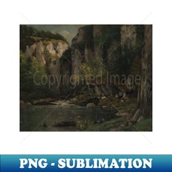 river and rocks by gustave courbet - signature sublimation png file - perfect for sublimation art
