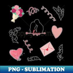 love stickers valentines day pattern - premium sublimation digital download - bold & eye-catching
