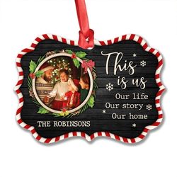 personalized aluminum family ornament custom photo