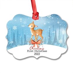 personalized aluminum ornament baby's first christmas gift