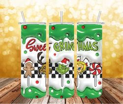 3d the grinch christmas 20 oz skinny tumbler png, grinch png, christmas 20oz tumbler wrap, grinch christmas movies png