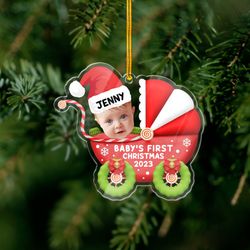 personalized baby 1st christmas acrylic ornament custom name
