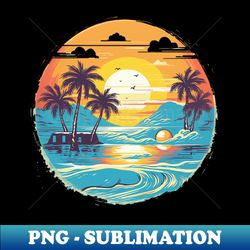 vintage tropical beach escape - professional sublimation digital download - capture imagination with every detail