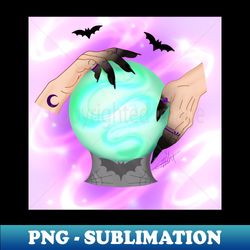 crystal ball with witch hands - aesthetic sublimation digital file - instantly transform your sublimation projects