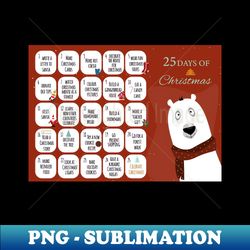 advent calendar activities - unique sublimation png download - bold & eye-catching