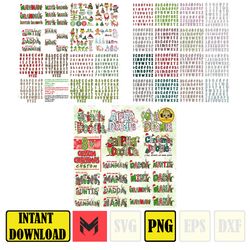 whole christmas alpha doodle png bundle merry xmas png, custom christmas hand drawn design png, christmas movie characte