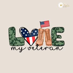 american flag love my veteran svg digital cricut file