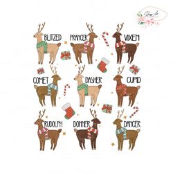 vintage christmas reindeer friends png download file