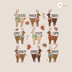 vintage christmas reindeer friends png download file