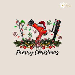 merry christmas hairstylist retro hairdresser png file