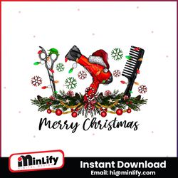 merry christmas hairstylist retro hairdresser png file