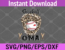womens baseball oma leopard game day baseball lover mothers day svg, eps, png, dxf, digital download