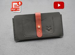 leather phone case pattern, phone cover, bag, and sling pdf templates, diy phone sleeve, leathercraft template