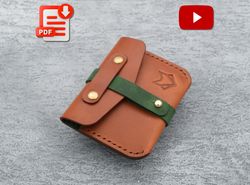 leather card holder template, diy leatherworking projects, easy tutorial video, leathercraft pdf, leather working patter