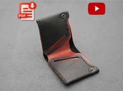 leather bifold wallet template, leatherworking pattern, tutorial video, leathercraft pdf, diy wallet pattern