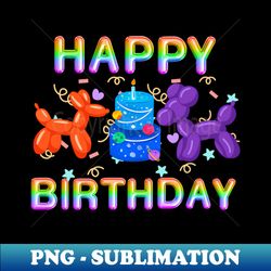 child birthday balloon animal graphic design - png transparent digital download file for sublimation - instantly transform your sublimation projects