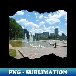 photography of memphis tennessee skyline blue clouded sky usa city break - png sublimation digital download - unleash your inner rebellion