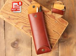 leather pen holder pattern, pencil case pattern, leather template pdf, leather case pattern, leather template