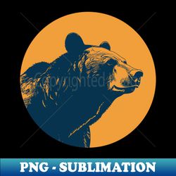 bear head over yellow - sublimation-ready png file - enhance your apparel with stunning detail