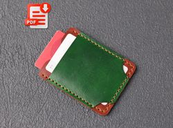 leather card holder template, vertical card holder, template for wallet, pattern card holder, leather wallet pdf