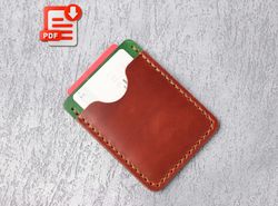 vertical card holder pattern, pattern for wallet, template card holder, leather wallet pdf, wallet template pdf