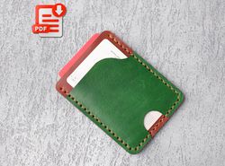 leather card holder diy, vertical credit card holder, template card holder, leather wallet pdf, wallet template pdf