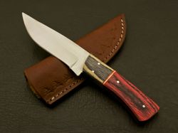 superb handmade d2 steel blade custom pakka wood fixed blade hunting knife