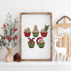 christmas cupcakes set cross stitch pattern pdf, cupcake cross stitch pattern, dessert cross stitch pattern pdf