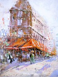 france painting original oil painting on canvas, paris painting original oil art by "walperion paintings"