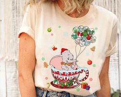 disney dumbo christmas balloon coffee cup christmas lights shirt, disneyland matching shirt 2023, disneyland party 2023,