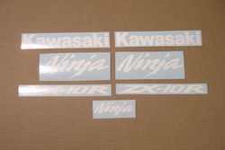 zx6r or zx10r ninja gloss white customized decals graphics stickers custom set kit zx-6r zx-10r 600 10000 logo emblems