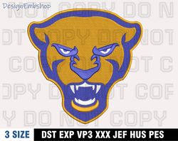 pittsburgh panthers mascot embroidery designs, ncaa machine embroidery design, machine embroidery pattern