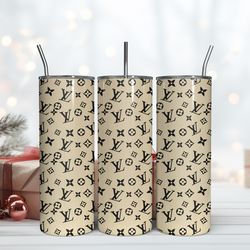 lv 20oz skinny tumbler luxury, fashion designer gift tumbler, fashion girl travel tumbler, fashion women tumbler, fashio